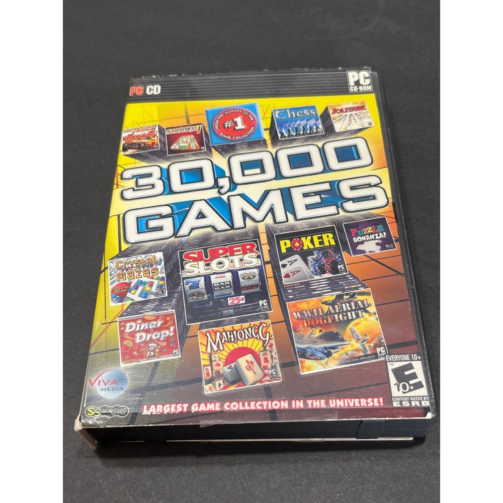 Viva Media 30,000 Games PC CD-ROM Collection Casino Arcade Board Games E10+